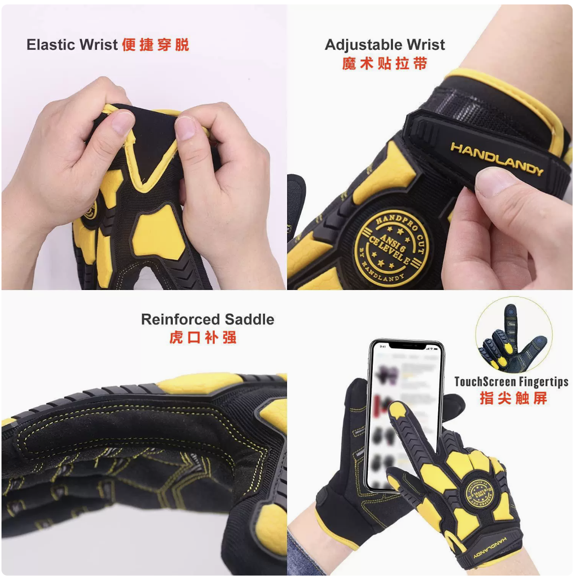 Work Glove Impact - Heavy Duty Work Gloves, Cut 6