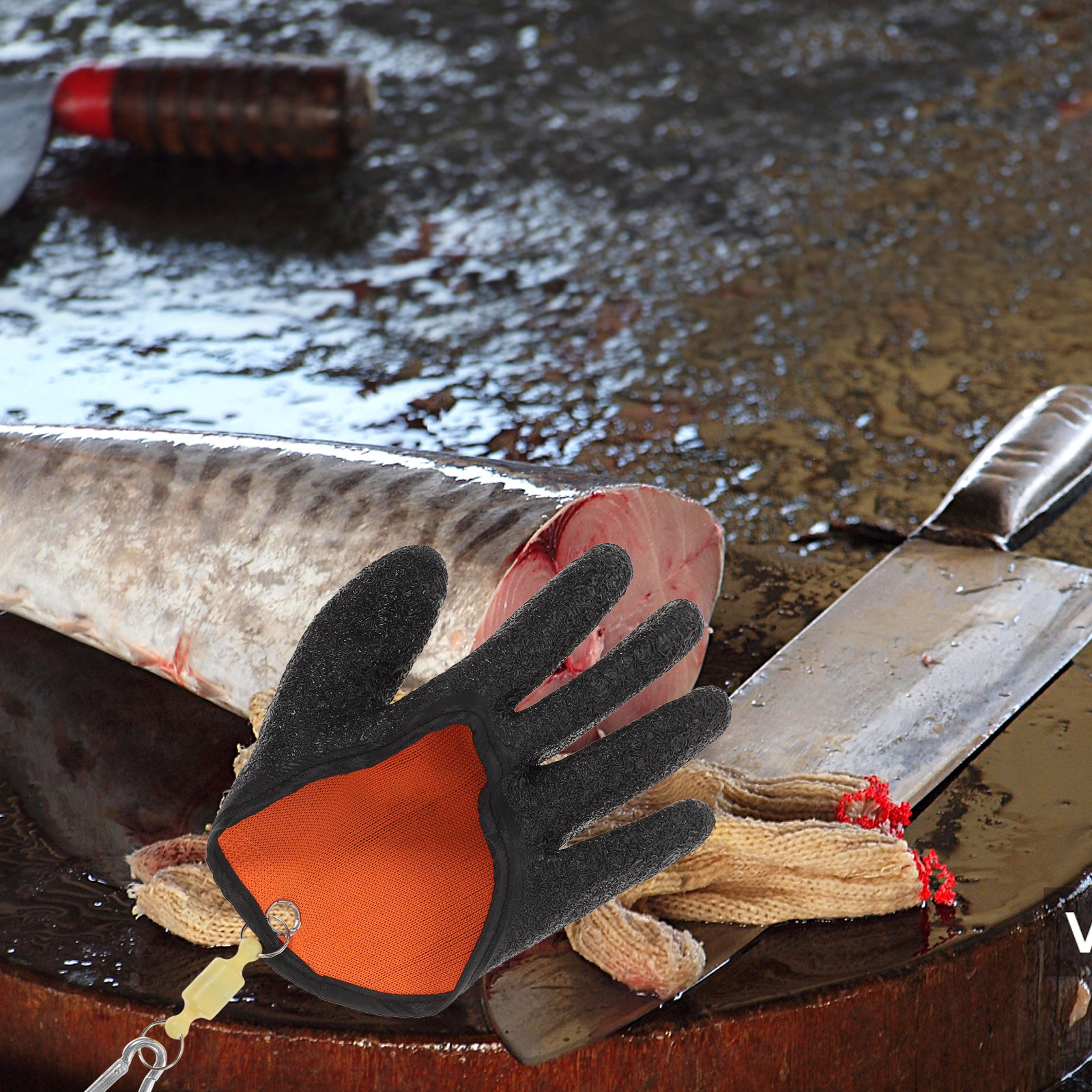 Rubber Glove Cleaning - Fish Catch Gloves Anti-Slip Rubber Grain