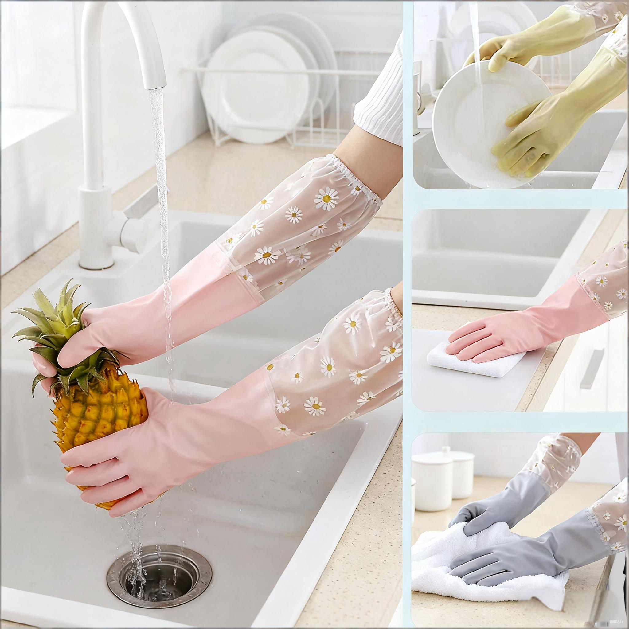1 Pair Rubber Gloves Long Slee – Dish Glove Rubber recenzja i cena