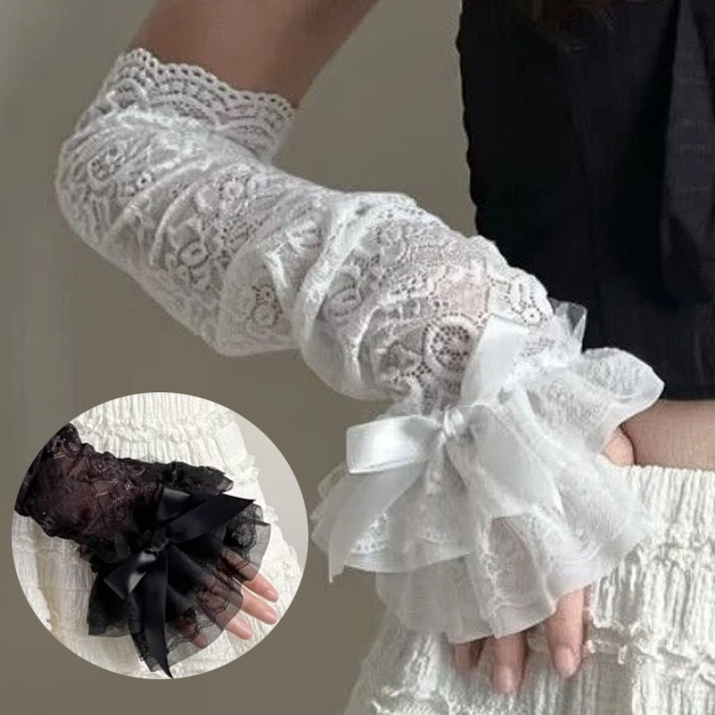 Hollow Out Lace Long Arm Sleev – Fingerless Glove Knit recenzja i cena