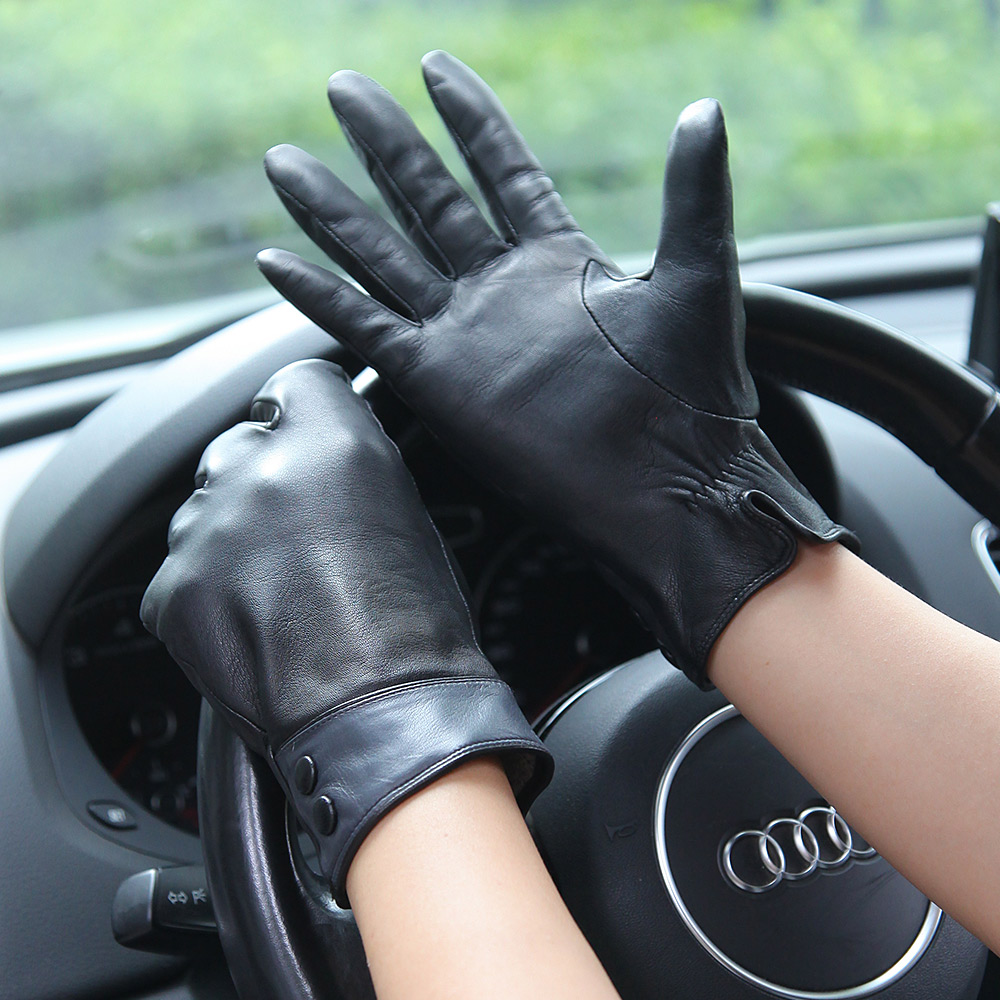 Fashion Black Real Leather Glo – Wool Glove Lined recenzja i cena