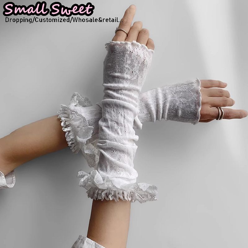 Women's Harajuku White Arm Sle – Fingerless Glove Knit recenzja i cena