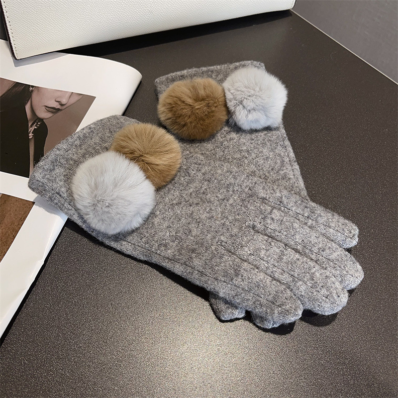 Gloves Women Wool Plaid Fox Fu – Wool Glove Lined recenzja i cena