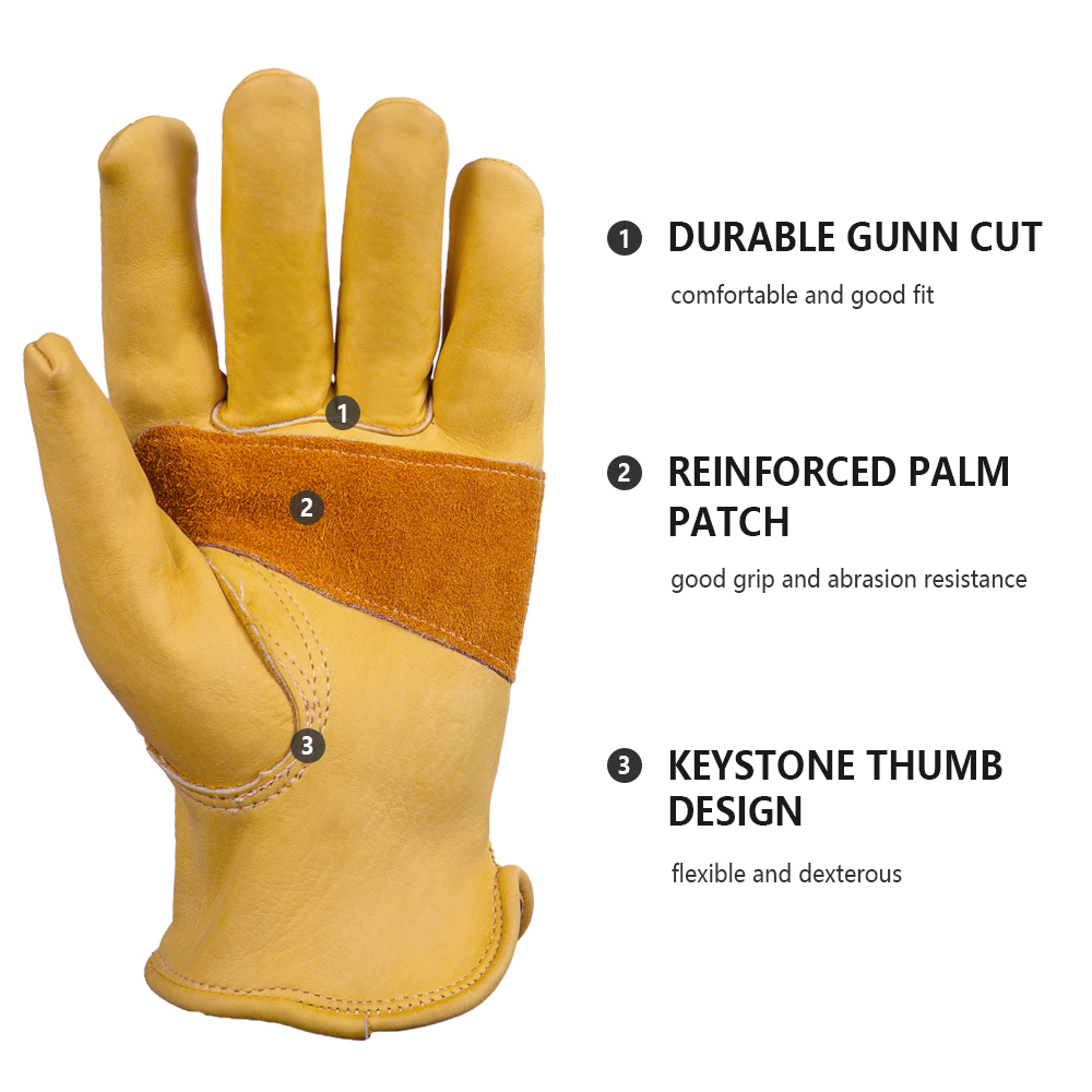 1 Pair Cowhide Heavy Duty Secu – Leather Driving Glove recenzja i cena