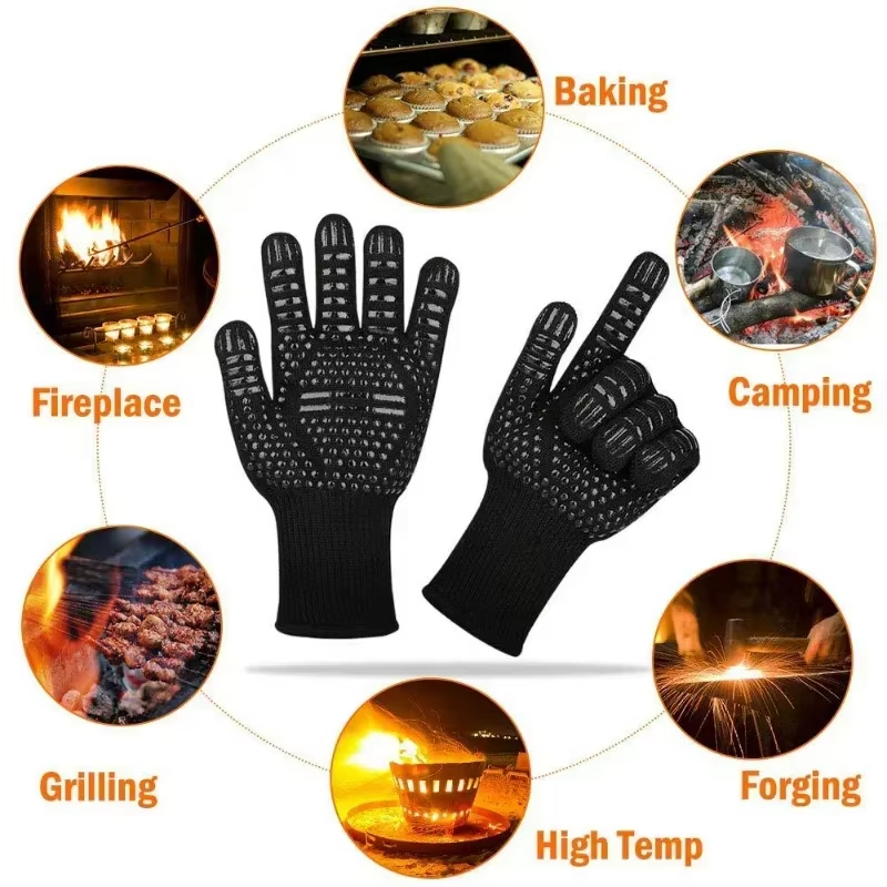 1PCS Piece BBQ Gloves High Tem – Oven Mitt Silicone recenzja i cena