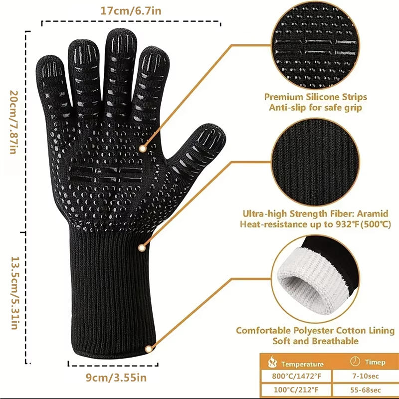 1PCS Piece BBQ Gloves High Tem – Oven Mitt Silicone recenzja i cena
