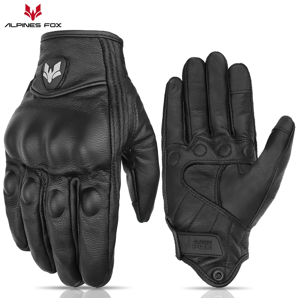 Unisex Vintage Leather Motorcy – Motorcycle Glove Knuckle recenzja i cena
