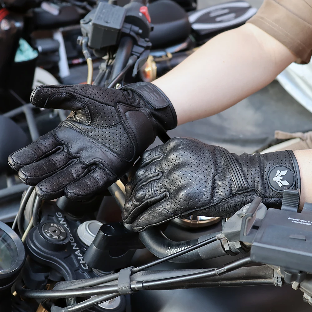 Unisex Vintage Leather Motorcy – Motorcycle Glove Knuckle recenzja i cena