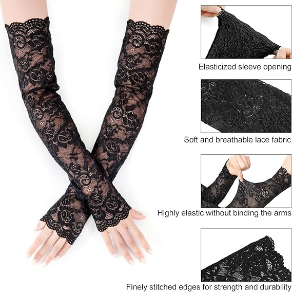New 1Pair Sexy Lace Hollow-Out – Fingerless Glove Knit recenzja i cena