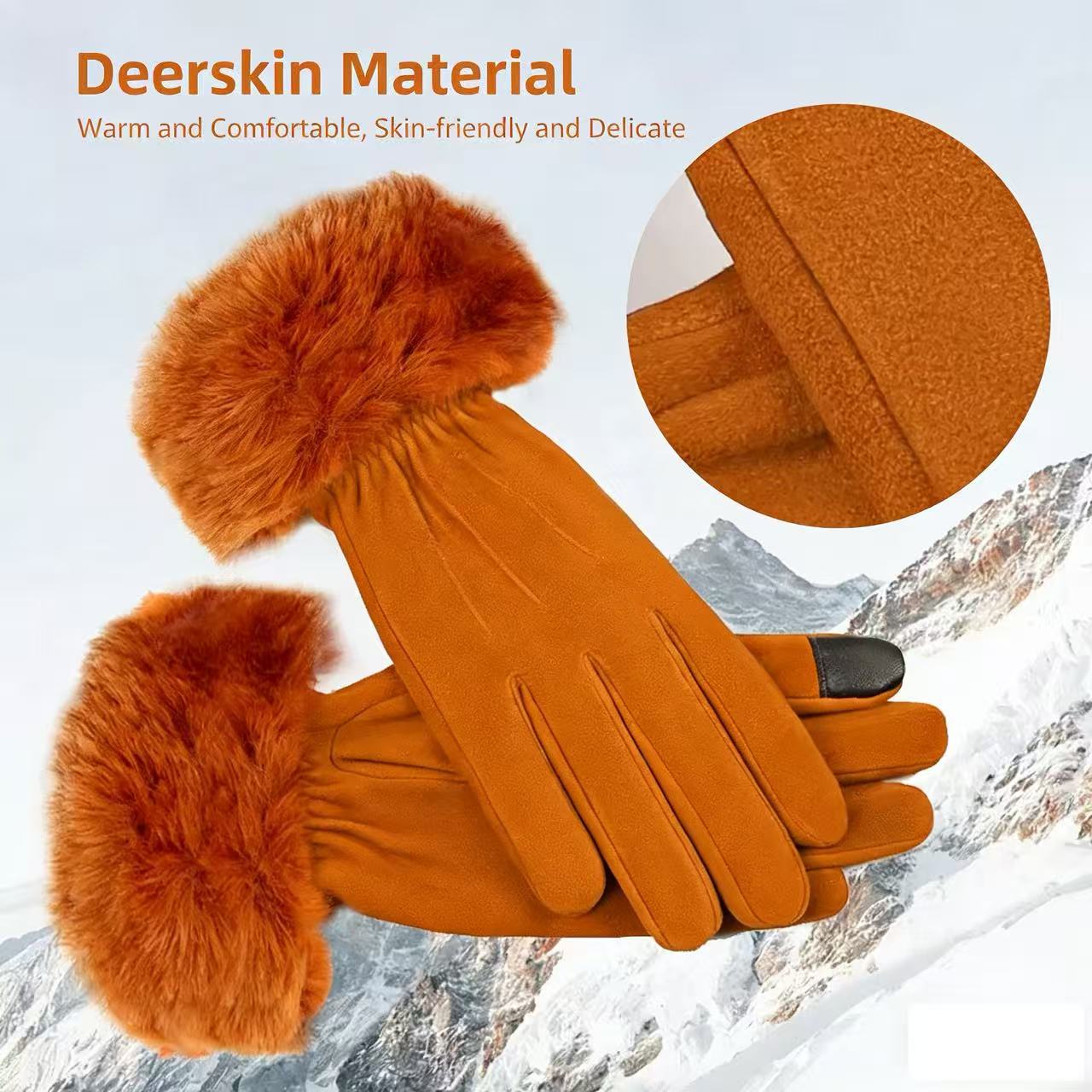 Women's Deerskin Warm Gloves A – Wool Glove Lined recenzja i cena