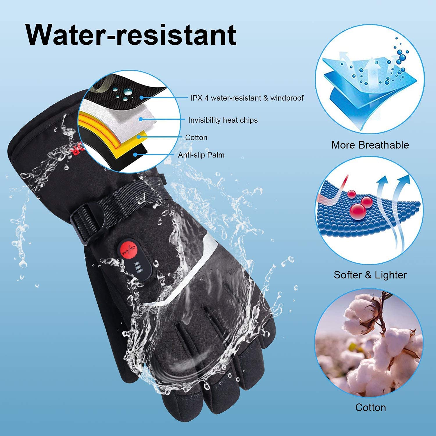 SNOW DEER Winter Heated Gloves – Ski Glove Waterproof recenzja i cena