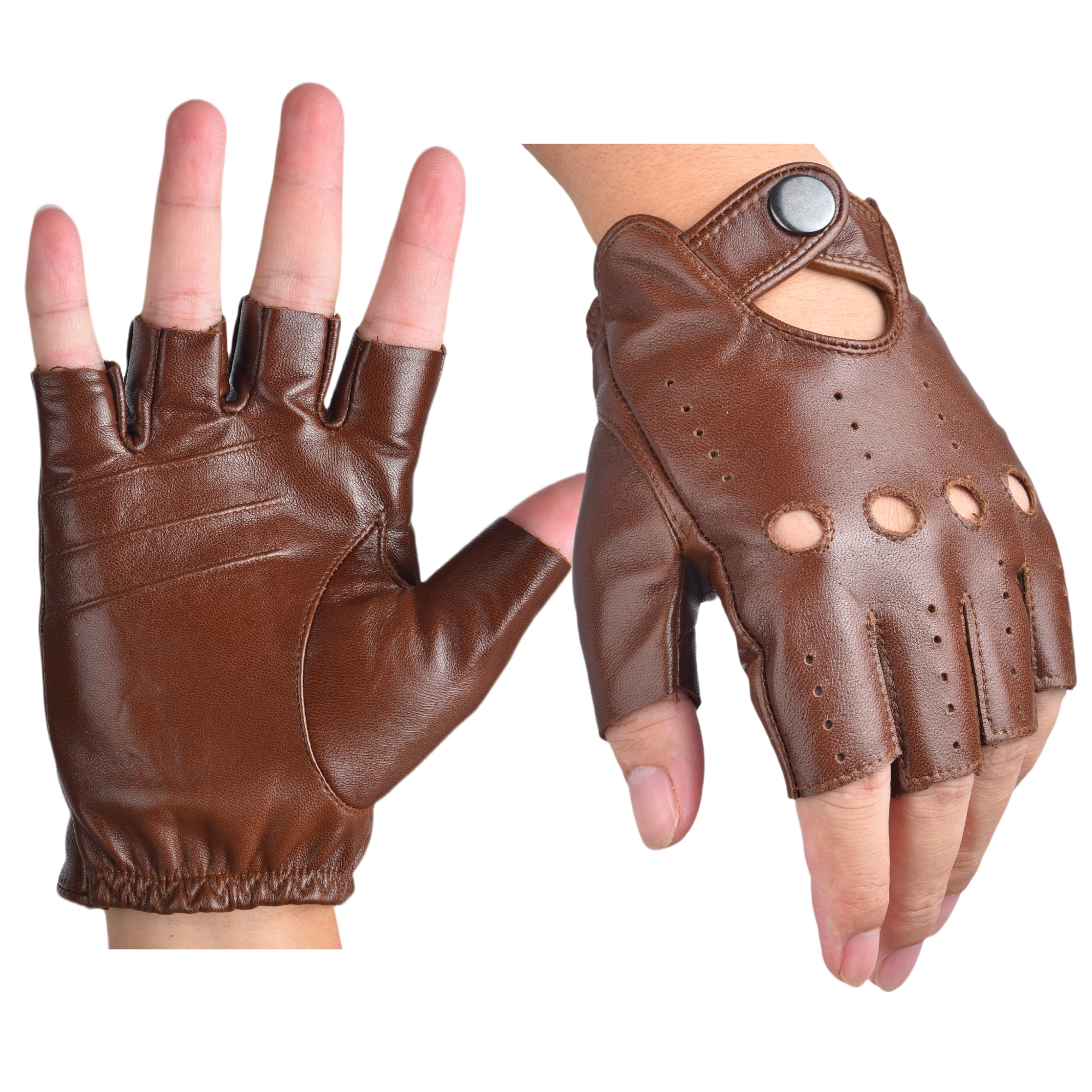 Mens Fingerless Half Finger Le – Leather Driving Glove recenzja i cena