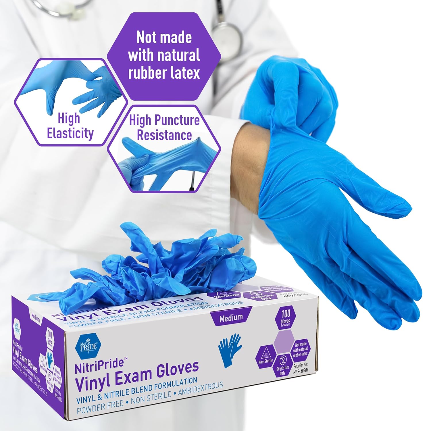 Powder-Free Nitrile/Vinyl Blen – Latex Disposable Glove recenzja i cena