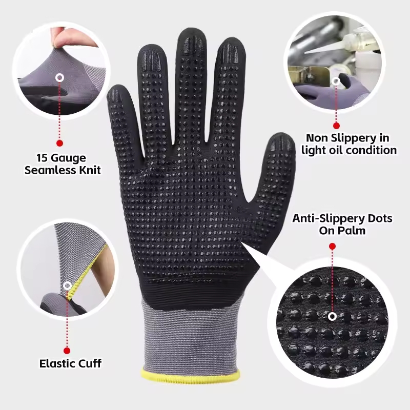 Micro-Foam Safety Work Gloves  – Nitrile Mechanic Glove recenzja i cena