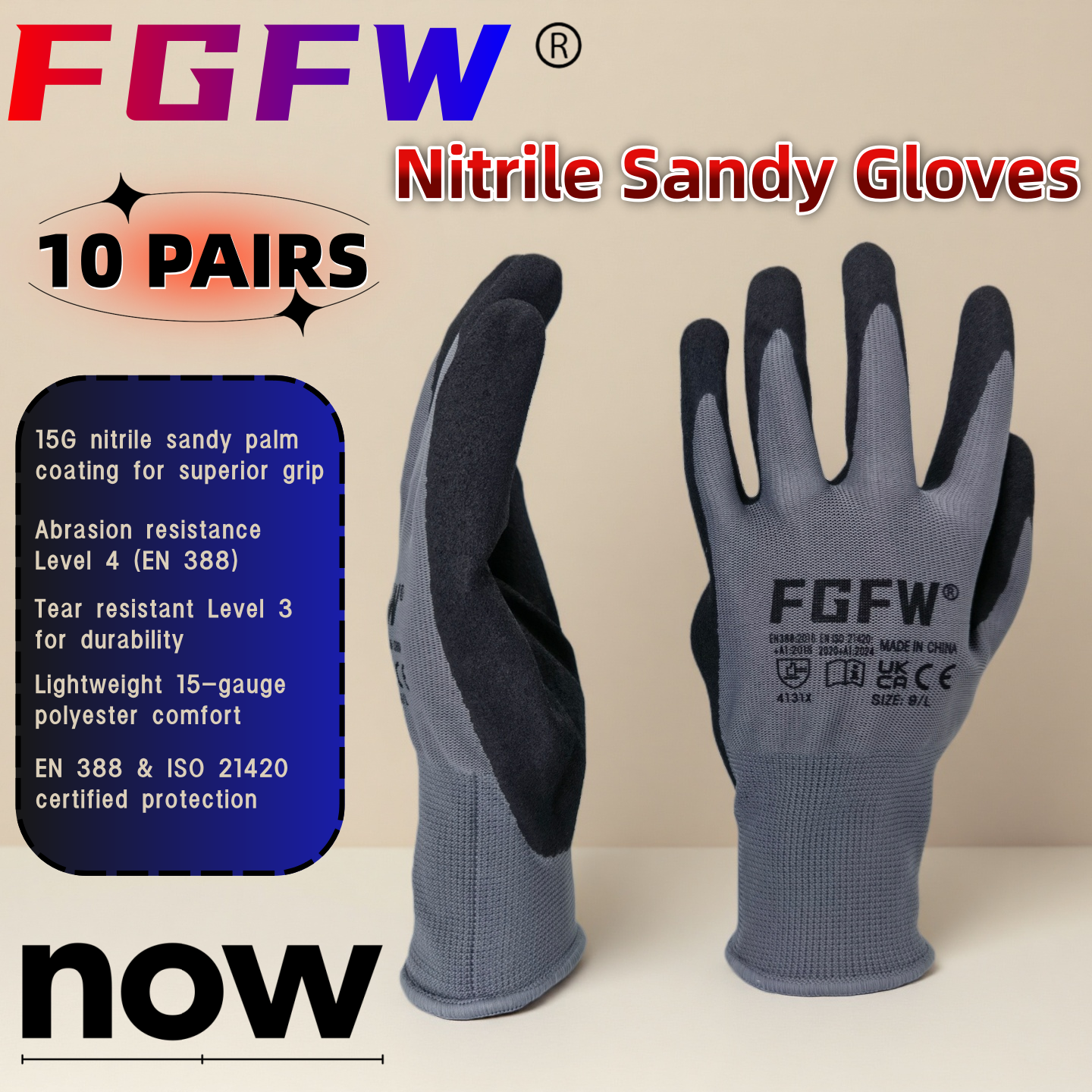 FGFW 10 Pairs Gray Nitrile San – Nitrile Mechanic Glove recenzja i cena
