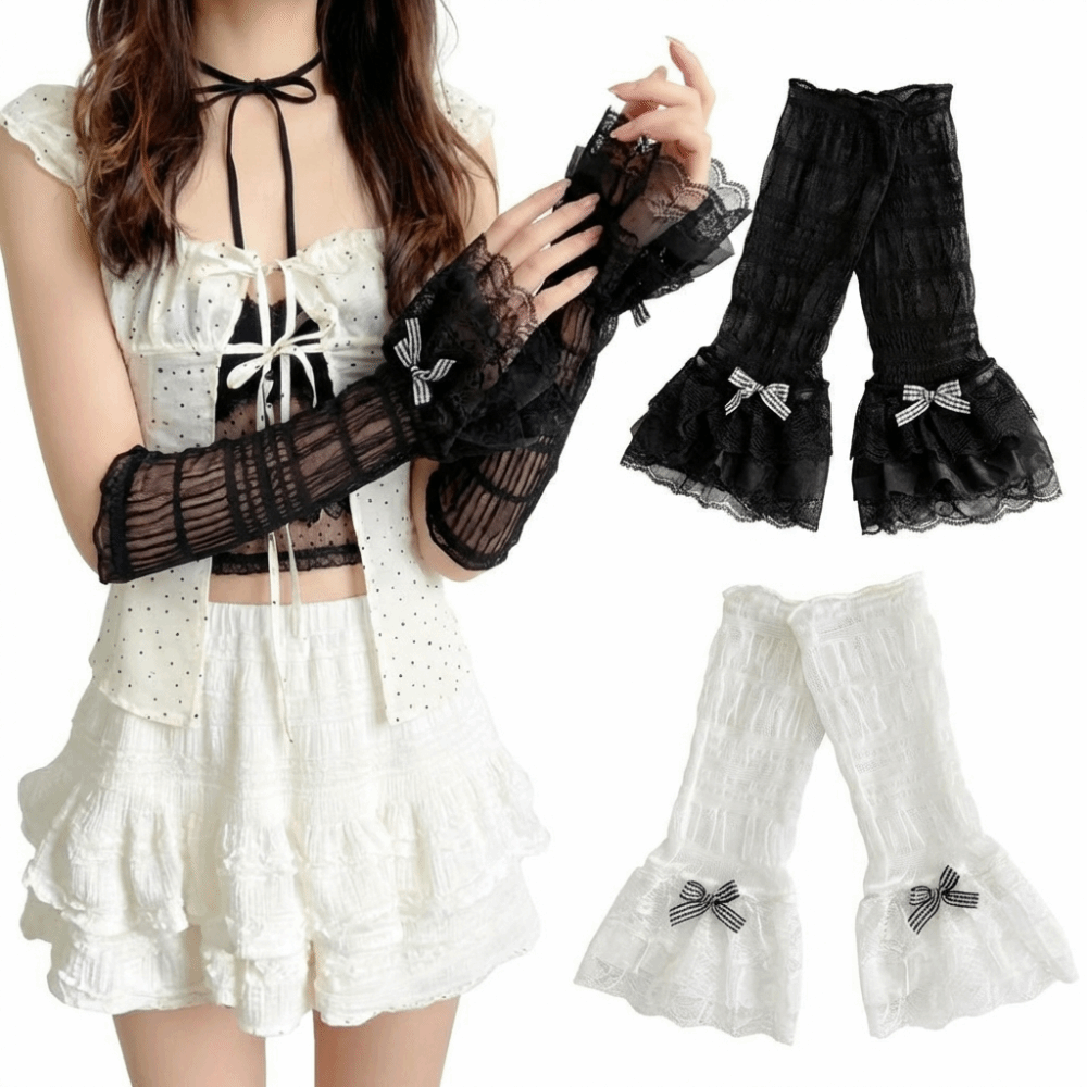 1 Pair Thin Lace Lace Arm Slee – Fingerless Glove Knit recenzja i cena