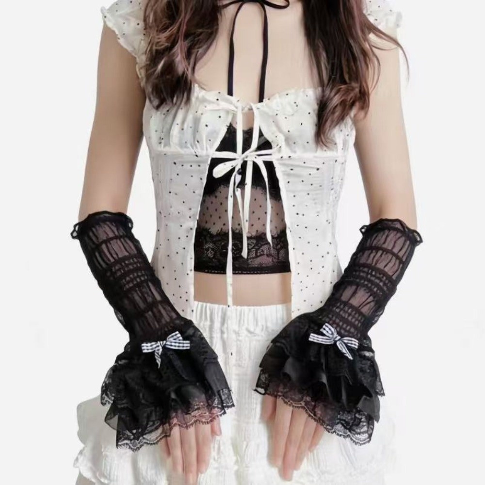1 Pair Thin Lace Lace Arm Slee – Fingerless Glove Knit recenzja i cena