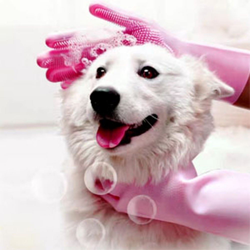 Pet Grooming Gloves for Dogs A – Rubber Glove Cleaning recenzja i cena