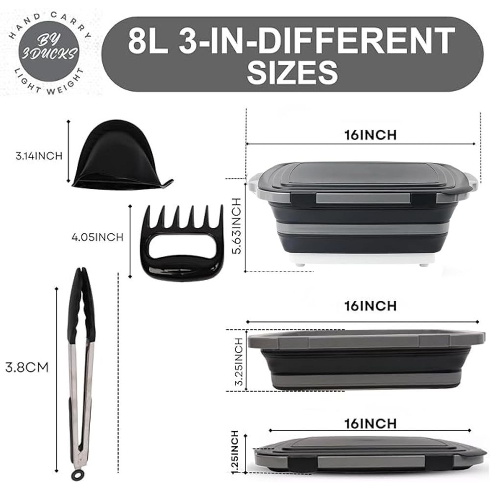 Portable 8L BBQ Prep Tub with  – Heat Resistant Glove recenzja i cena