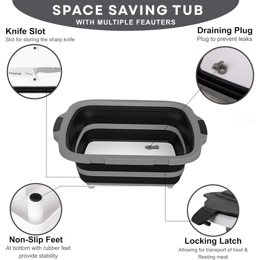 Portable 8L BBQ Prep Tub with  – Heat Resistant Glove recenzja i cena