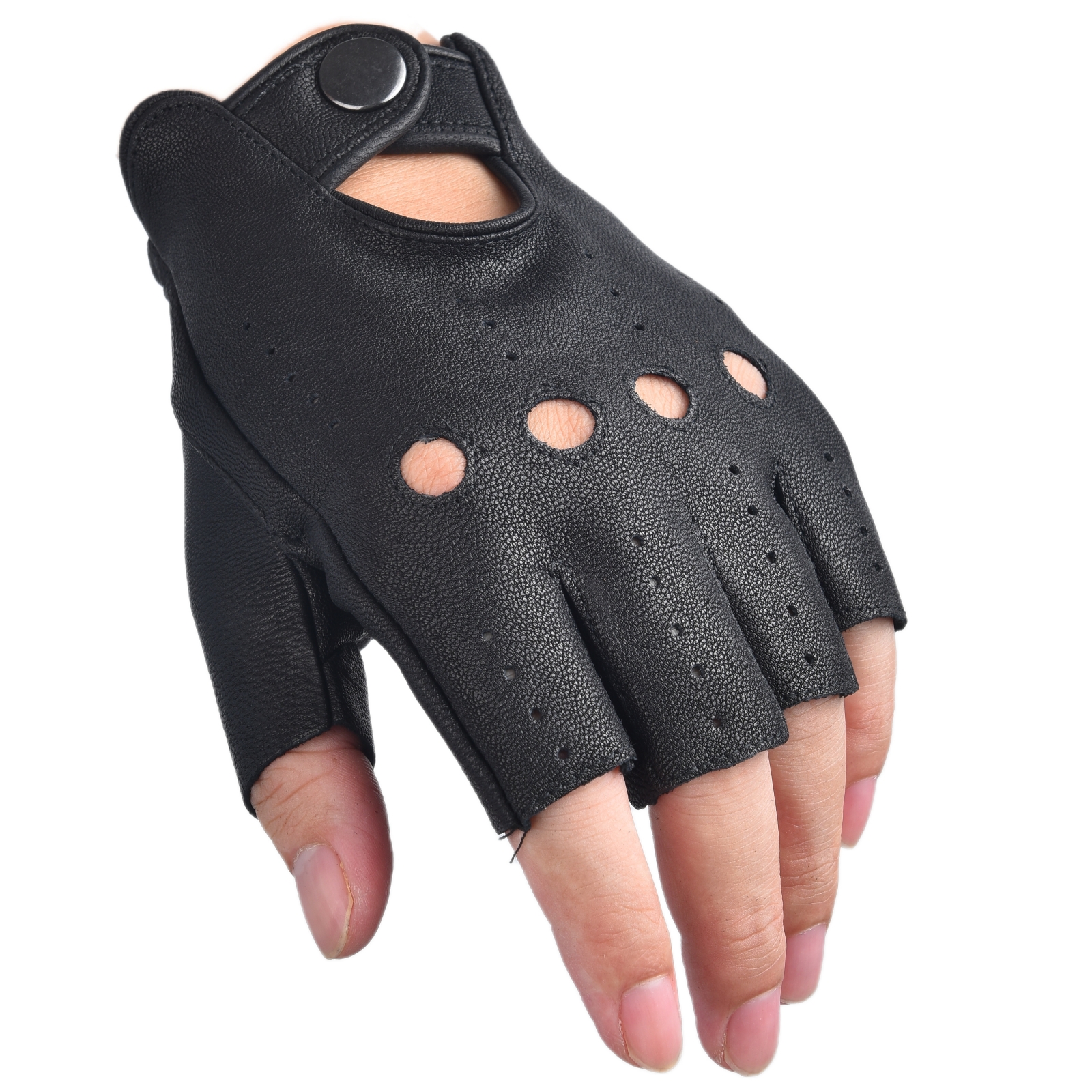 Mens Fingerless Gloves Half Fi – Leather Driving Glove recenzja i cena